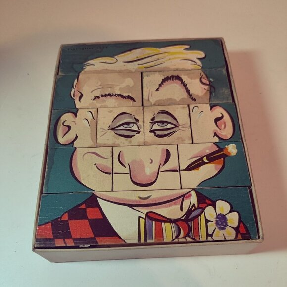 Changeable Charlie Game,1948 original box. Chidhood fun. Makes 4,194,304 faces - Picture 3 of 3